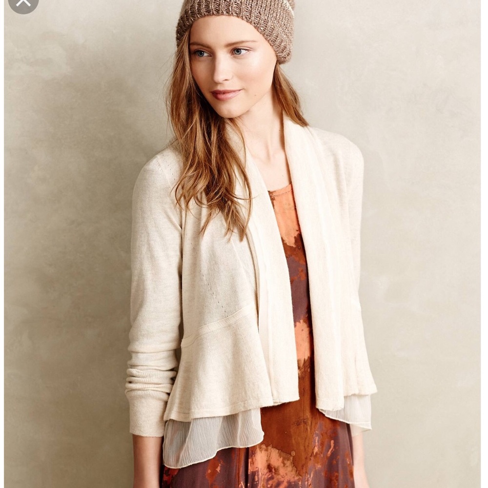 Anthropologie beige cardigan